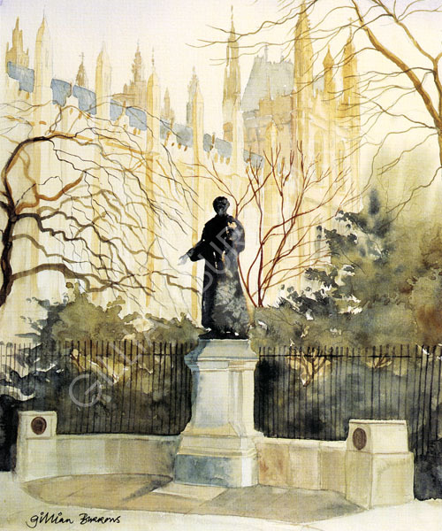 Emmeline (Emily) Pankhurst watercolour Houses of Parliament